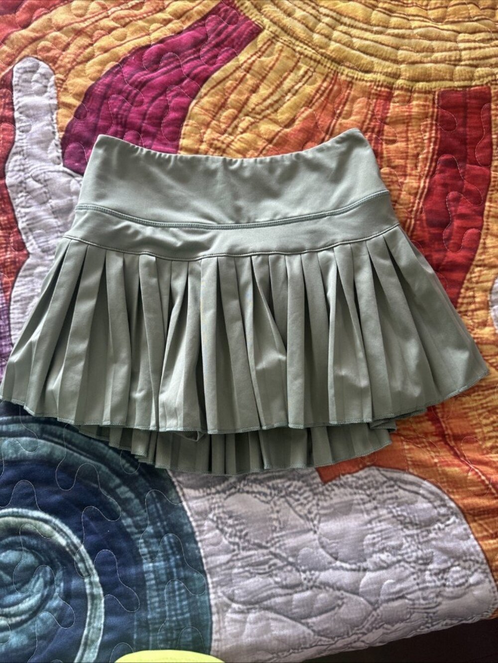 Gold Hinge Skort Women Small S Green Lined Pleated Short Golf Tennis Skirt Skort
